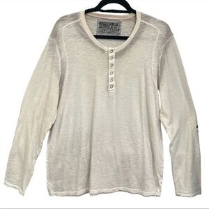 DIVISION E CO Shirt Long Sleeve 
Cream/Grey 
Size XL